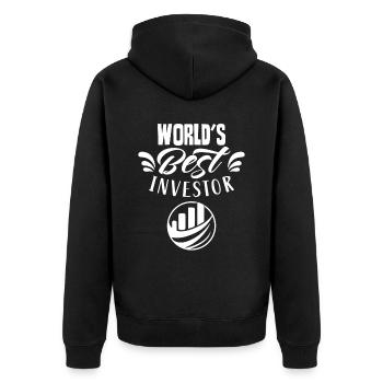 Der Beste Investor Der Welt Investieren Anleger - Unisex Premium Bio Zip Hoodie - Schwarz - Hinten - Nico (187cm)