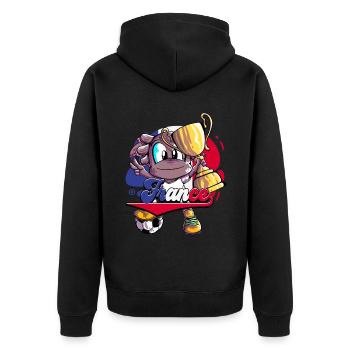 Frankreich Fußball - Unisex Premium Bio Zip Hoodie - Schwarz - Hinten - Nico (187cm)