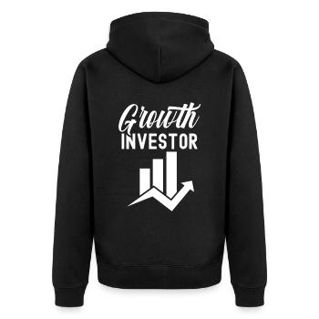 Wachstumsinvestor Growth Wachstum Anlegen Anleger - Unisex Premium Bio Zip Hoodie - Schwarz - Hinten - Nico (187cm)