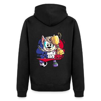 Frankreich Fußball - Unisex Premium Bio Zip Hoodie - Schwarz - Hinten - Nico (187cm)