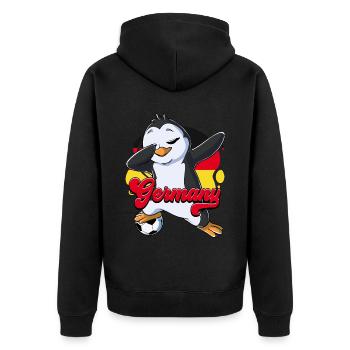 Deutschland Fußball - Unisex Premium Bio Zip Hoodie - Schwarz - Hinten - Nico (187cm)