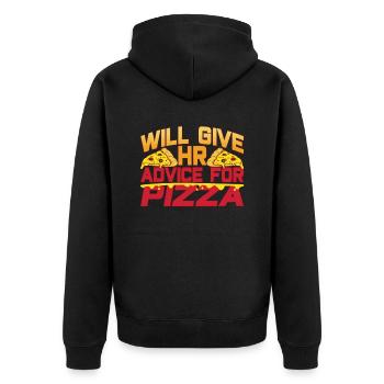 Donnez vos conseils au personnel des ressources humaines de Pizza - Veste à capuche bio Premium Unisexe - noir - Dos - Nico (187cm)