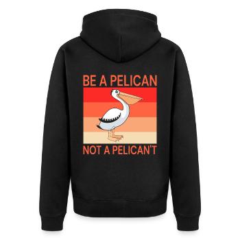 Pelikan Pelikane Vögel Wasservogel - Unisex Premium Bio Zip Hoodie - Schwarz - Hinten - Nico (187cm)