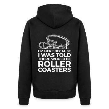 Achterbahn Geschenk - Unisex Premium Bio Zip Hoodie - Schwarz - Hinten - Nico (187cm)
