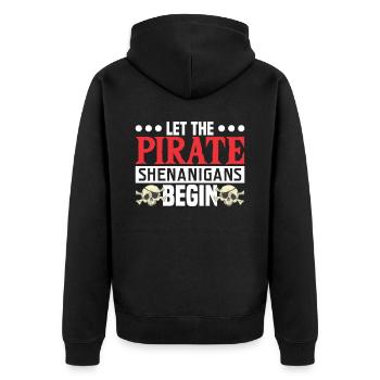 Pirate Kids Skull Party Pirates - Unisex Premium Organic Zip Hoodie - black - Back - Nico (187cm)