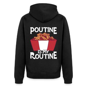 Poutine Canada Fast Food Specialty - Unisex Premium Organic Zip Hoodie - black - Back - Nico (187cm)