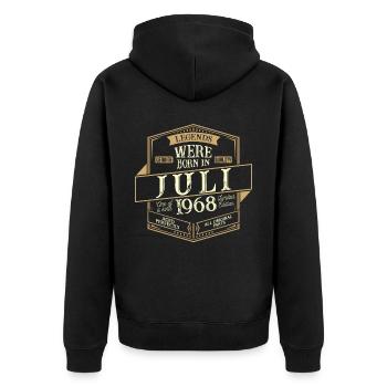 July 1968 Birthday Man - Unisex Premium Organic Zip Hoodie - black - Back - Nico (187cm)