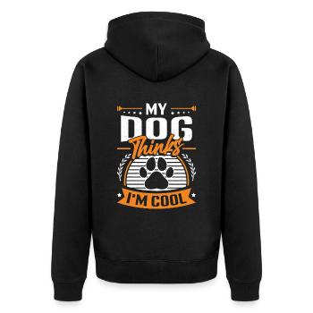 Mon chien pense que je suis cool - Veste à capuche bio Premium Unisexe - noir - Dos - Nico (187cm)
