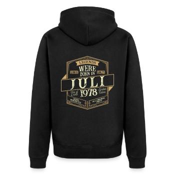 July 1978 Birthday Man - Unisex Premium Organic Zip Hoodie - black - Back - Nico (187cm)