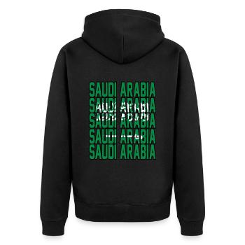 Arabie Saoudite - Veste à capuche bio Premium Unisexe - noir - Dos - Nico (187cm)