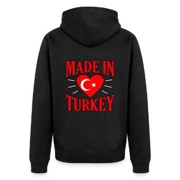 Turquie - Veste à capuche bio Premium Unisexe - noir - Dos - Nico (187cm)