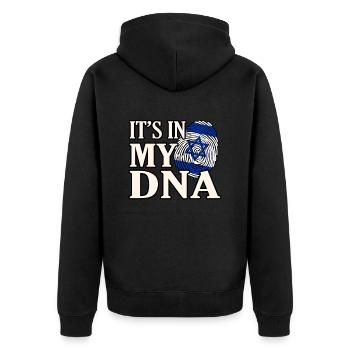Israel - Unisex Premium Organic Zip Hoodie - black - Back - Nico (187cm)