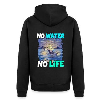 Pas d’eau pas de vie Protection de l’environnement Planète Océan Mer - Veste à capuche bio Premium Unisexe - noir - Dos - Nico (187cm)