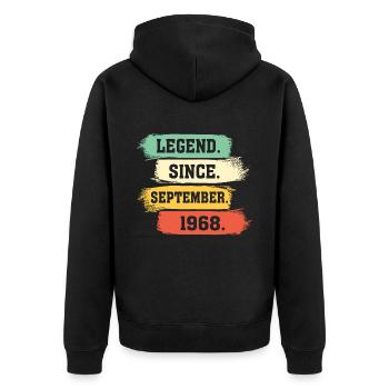 Légende depuis septembre 1968 - Veste à capuche bio Premium Unisexe - noir - Dos - Nico (187cm)