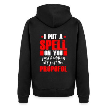 Magic Propofol Anesthesiologist Anesthesia - Unisex Premium Organic Zip Hoodie - black - Back - Nico (187cm)
