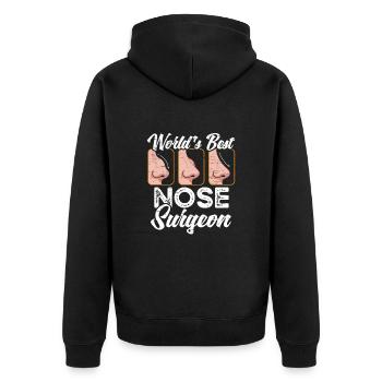 Die Weltweit Beste - Unisex Premium Bio Zip Hoodie - Schwarz - Hinten - Nico (187cm)