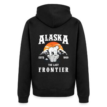 Alaska Nature Adventure - Unisex Premium Organic Zip Hoodie - black - Back - Nico (187cm)