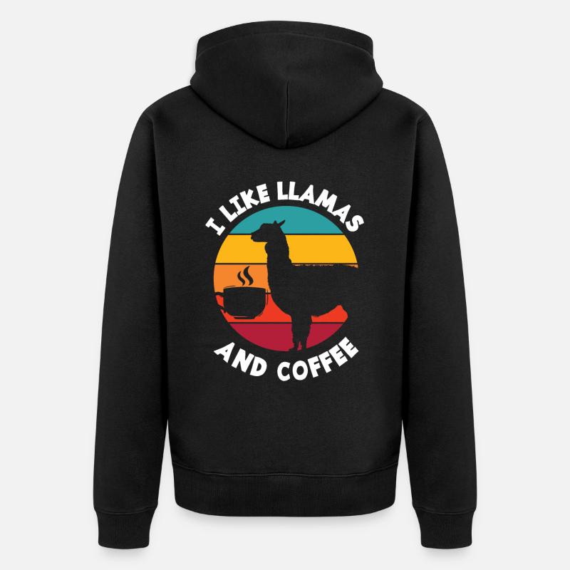 Café Lama - Veste à capuche bio Premium Unisexe - noir