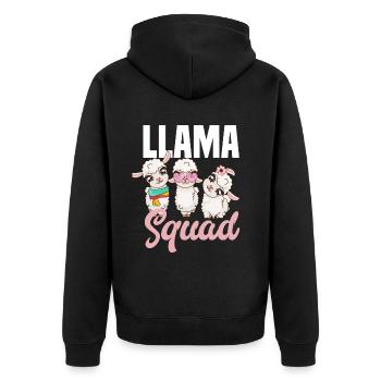 Lama Team Girl Cadeau - Veste à capuche bio Premium Unisexe - noir - Dos - Nico (187cm)