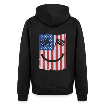 Racing Motorsport Saying - Unisex Premium Organic Zip Hoodie - black - Back - Nico (187cm)