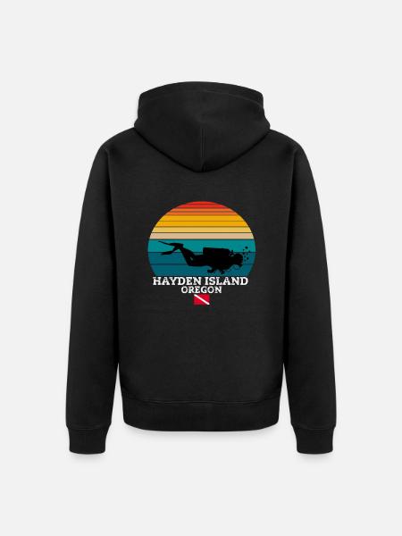 Hayden Island US Island Diving - Unisex Premium Organic Zip Hoodie - black