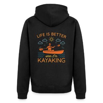 KAYAKS CANOË RAFTING PÉDALO Kayak KAYAK KAYAK KAYAK - Veste à capuche bio Premium Unisexe - noir - Dos - Nico (187cm)