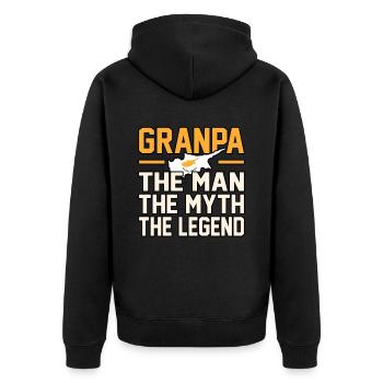 Zypern - Unisex Premium Bio Zip Hoodie - Schwarz - Hinten - Nico (187cm)