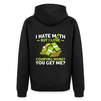 Math Mathematics Science Math Gift - Unisex Premium Organic Zip Hoodie - black - Back - Nico (187cm)