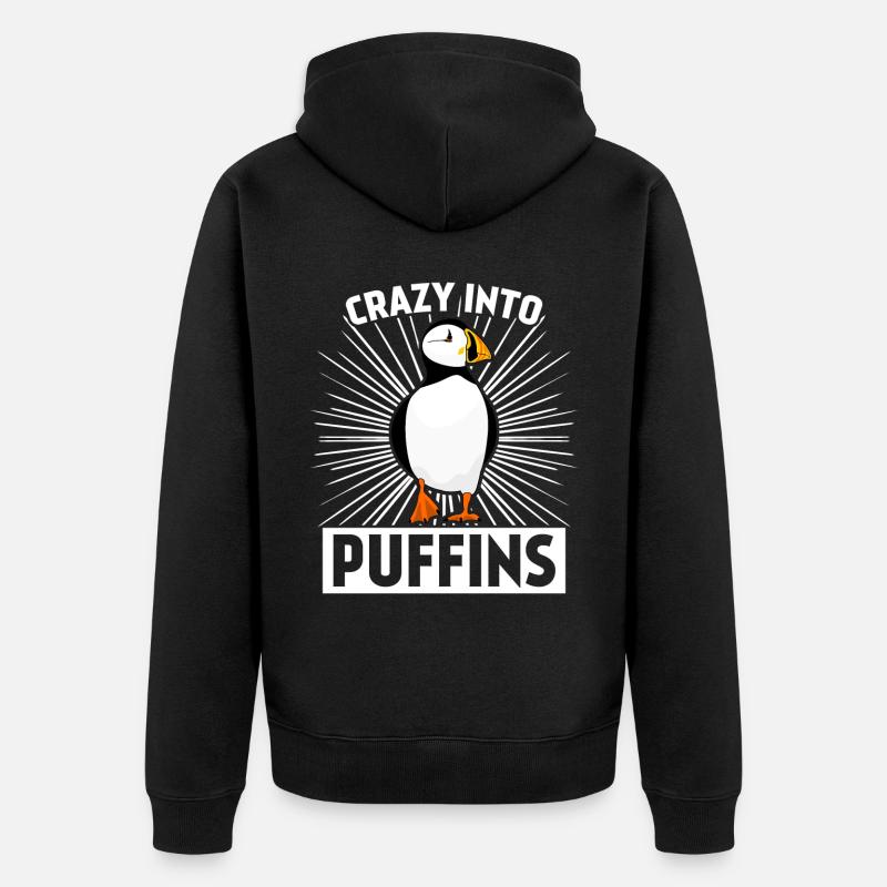 Puffin Papageientaucher Macareux moines - Veste à capuche bio Premium Unisexe - noir