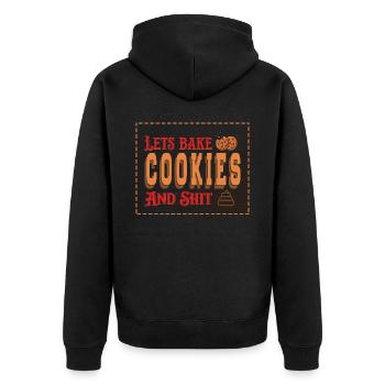Laisse des biscuits et de la merde au boulanger ou au four - Veste à capuche bio Premium Unisexe - noir - Dos - Nico (187cm)