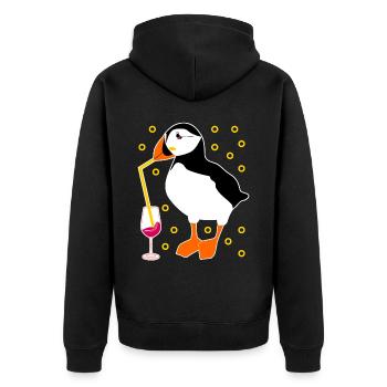 Puffin Alcohol Cocktail Puffins - Veste à capuche bio Premium Unisexe - noir - Dos - Nico (187cm)