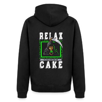 Détendez-vous, je suis juste là pour le - Veste à capuche bio Premium Unisexe - noir - Dos - Nico (187cm)