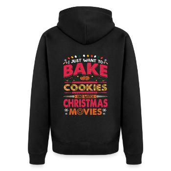Je veux juste faire des biscuits et pour les boulangers ou - Veste à capuche bio Premium Unisexe - noir - Dos - Nico (187cm)