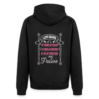 Baking is my superpower for bakers or baking - Unisex Premium Organic Zip Hoodie - black - Back - Nico (187cm)