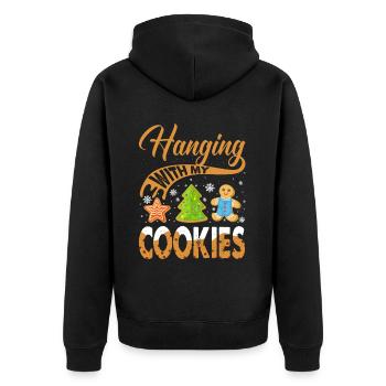 Accrocher avec mes biscuits pour les boulangers ou les fans de pâtisserie - Veste à capuche bio Premium Unisexe - noir - Dos - Nico (187cm)