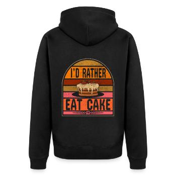 I Would Rather Cake For Bakers Or Baking Fans - Unisex Premium Organic Zip Hoodie - black - Back - Nico (187cm)