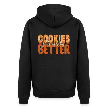 Cookies Make Everything Better For The Baker Or That - Unisex Premium Organic Zip Hoodie - black - Back - Nico (187cm)