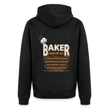 Définition du nom Baker pour baker ou - Veste à capuche bio Premium Unisexe - noir - Dos - Nico (187cm)