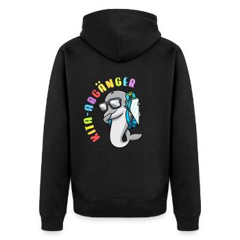 Kita Abgänger Schultüte Delfin Kindergarten - Unisex Premium Bio Zip Hoodie - Schwarz - Hinten - Nico (187cm)