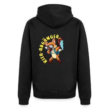 Kita Abgänger Schultüte Fuchs Kindergarten - Unisex Premium Bio Zip Hoodie - Schwarz - Hinten - Nico (187cm)