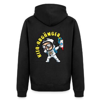 Kita Abgänger Schultüte Astronaut Kindergarten - Unisex Premium Bio Zip Hoodie - Schwarz - Hinten - Nico (187cm)