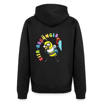 Kita Abgänger Schultüte Biene Kindergarten - Unisex Premium Bio Zip Hoodie - Schwarz - Hinten - Nico (187cm)