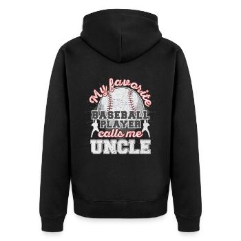Baseball Oncle Oncle Joueur de baseball Cadeau - Veste à capuche bio Premium Unisexe - noir - Dos - Nico (187cm)