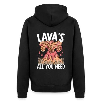 Laves Tout ce dont vous avez besoin Sciences de la Terre Géologie Volcan - Veste à capuche bio Premium Unisexe - noir - Dos - Nico (187cm)