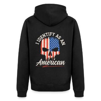 Je m’identifie comme une journée de la Constitution américaine des États-Unis - Veste à capuche bio Premium Unisexe - noir - Dos - Nico (187cm)