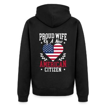 Fier WIfe d’une nouvelle constitution citoyenne américaine - Veste à capuche bio Premium Unisexe - noir - Dos - Nico (187cm)