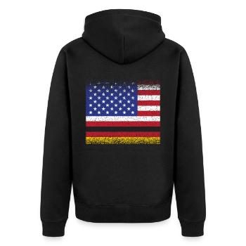 Usa Allemagne Drapeau Germano Américain Von Steuben Day - Veste à capuche bio Premium Unisexe - noir - Dos - Nico (187cm)