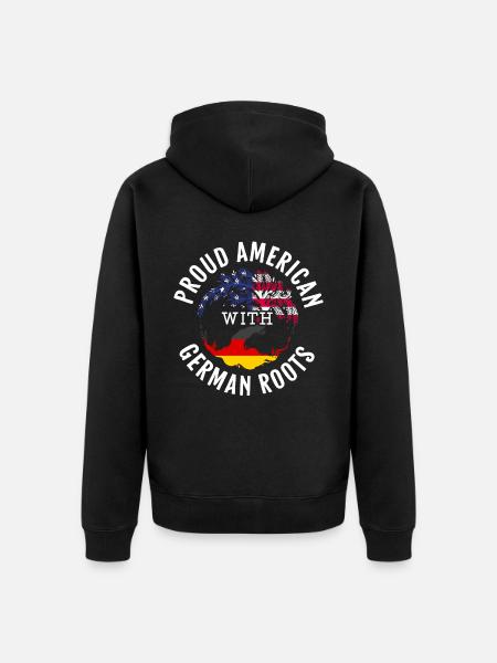 Proud American With A German Roots Von Steuben Day - Unisex Premium Organic Zip Hoodie - black