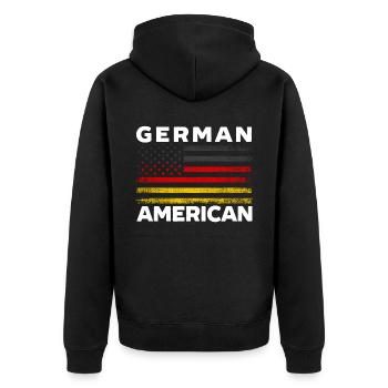 Usa Allemagne Drapeau Germano Américain Von Steuben Day - Veste à capuche bio Premium Unisexe - noir - Dos - Nico (187cm)