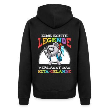 Schulkind Einschulung Koala - Unisex Premium Bio Zip Hoodie - Schwarz - Hinten - Nico (187cm)